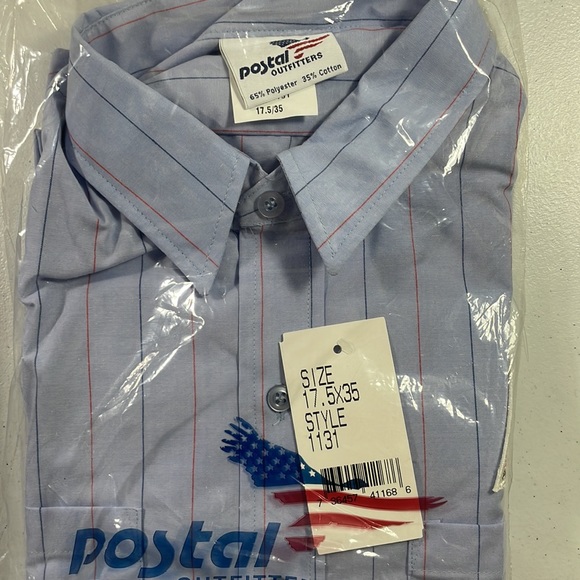 Vintage 90s Mens USPS Button Front Long Sleeve Shirt - Picture 7 of 11